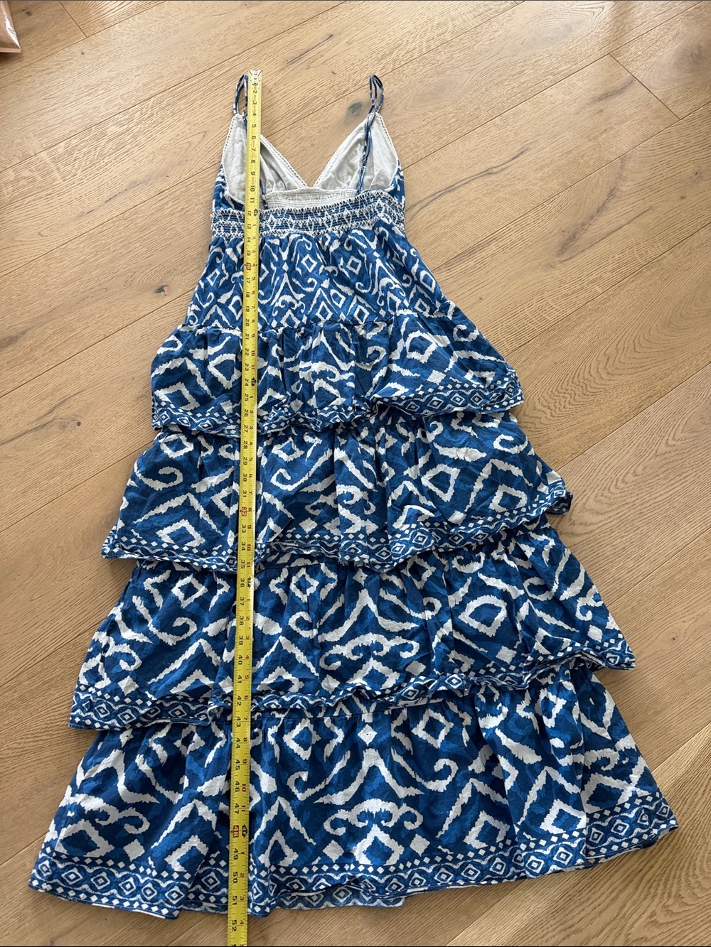 Caroline Constas Tiered Maxi Dress Women's Size Small Smocked Tribal Print - Picture 7 of 11